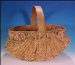 Vintage Oak Splint Buttocks Ribbed Egg Basket
