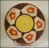 African Traditional Tribal Art Plaque Basket Floral Motif