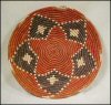 African Traditional Tribal Art Plaque Basket RED STAR