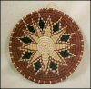 African Zimbabwe TRI-COLOR STAR Basket Bowl Handwoven