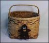 Handwoven Holiday Christmas Gingerbread Man Gift Basket hand-woven by Kathleen Becker