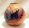 Handpainted Gourd Art Rocky Mountain Bighorn Sheep Basket