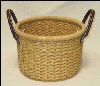Handwoven Herringbone Basketweave Round Basket Leather HandlesSOLD!