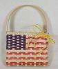 Handwoven Patriotic Flag Mail Basket by Kathleen Becker