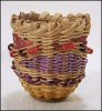 Handwoven Miniature Basket Multiple Weaving Materials by Kathleen Becker / Simply Baskets