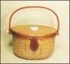 Nantucket Basket Purse New England Style with Bone Scallop Shell woven by Kathleen Becker