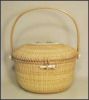 NT136 Nantucket Lightship Basket Purse Scrimshaw