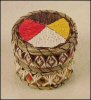 Fancy Quill Basket Birch Bark Native American Ojibwa Medicine Wheel