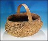 Vintage Oak Splint Buttocks Ribbed Egg Basket